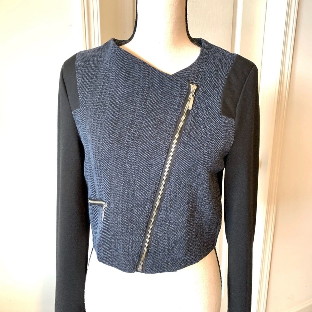 W118 by Walter Baker Blake Cropped Moto Jacket with asymmetrical zipper